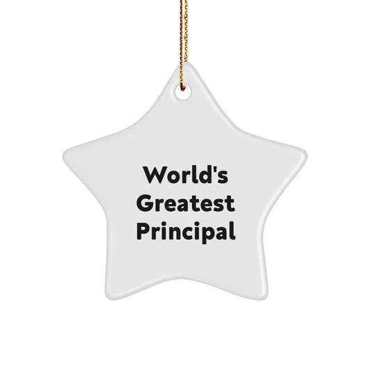 Funny World's Greatest Principal Star Ornament Gifts from Friends for Men, Women, Family, and Coworkers on Christmas - Image 1