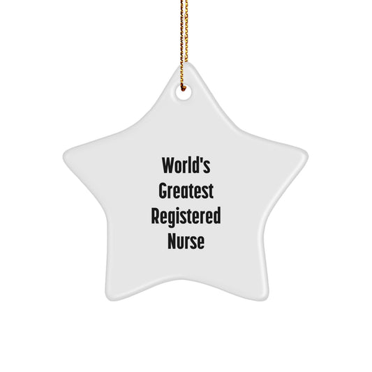 Funny World's Greatest Registered Nurse Star Ornament Gifts for Registered Nurse Christmas Unique Gifts from Friends - Image 1