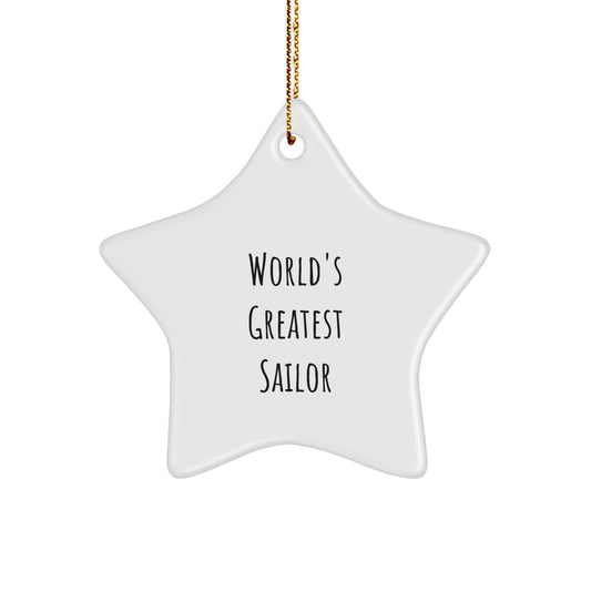 Funny Sailor Gifts for Men Star Ornament World's Greatest Sailor Christmas Unique Gifts from Friends - Image 1