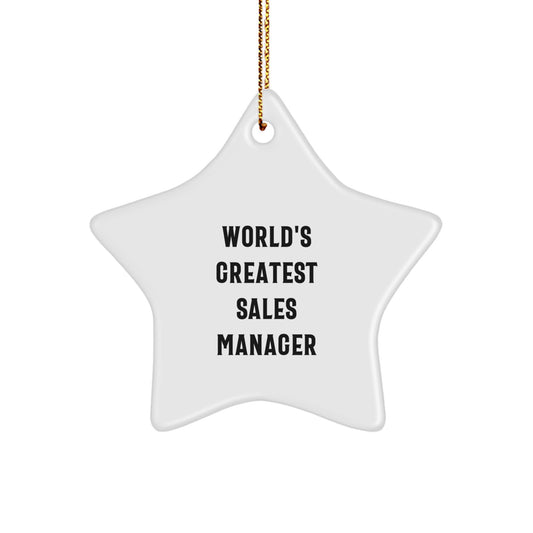 Funny World's Greatest Sales Manager Gifts for Christmas - Star Ornament from Friends, Family, or Coworkers for Men and Women - Image 1