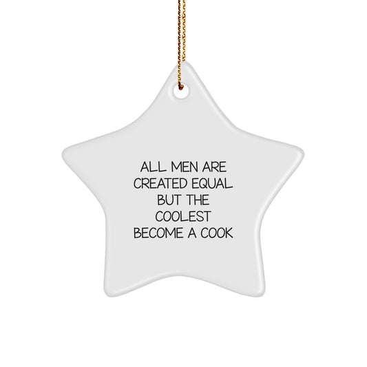 Funny Cook Gifts from Men - Star Ornament for Cooks, Christmas Unique Gifts for Men, Inspirational Christmas Star Decorations - Image 1
