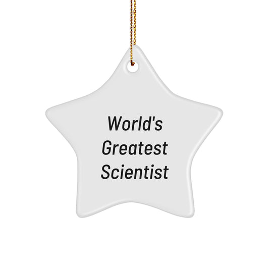 Funny Scientist Gifts for Men - 'World's Greatest Scientist' Star Ornament Christmas Unique Gifts - Image 1