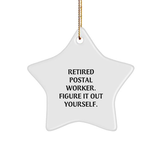 Funny Quote Gifts for Postal Worker Men Star Ornament, Christmas Unique Gifts from Coworkers - Image 1