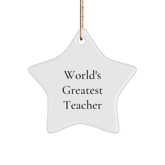 Funny World's Greatest Teacher Star Ornament Gifts for Men Teachers from Friends - Image 1