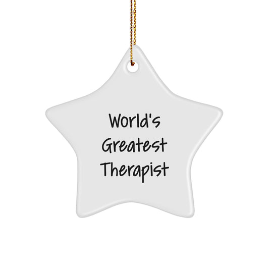 Funny World's Greatest Therapist Star Ornament Gift from Friends for Christmas - Image 1