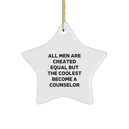 Funny Counselor Gifts from Men for Counselors, Star Ornament, Christmas Unique Inspirational Quotes - Image 1