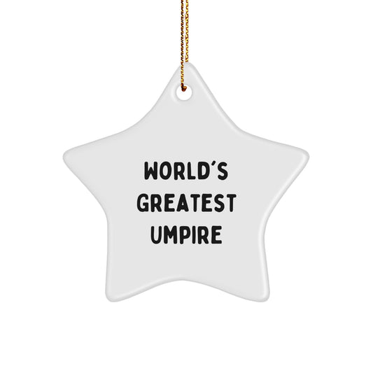 Funny Umpire Gifts from Men for Umpire Star Ornament at Christmas Unique Gifts - 'World's Greatest Umpire' Decoration for Home - Image 1