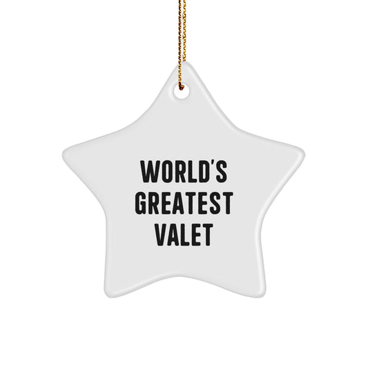 World's Greatest Valet Star Ornament Gifts from Men to Friends and Family for Valet Christmas Unique Gifts - Image 1