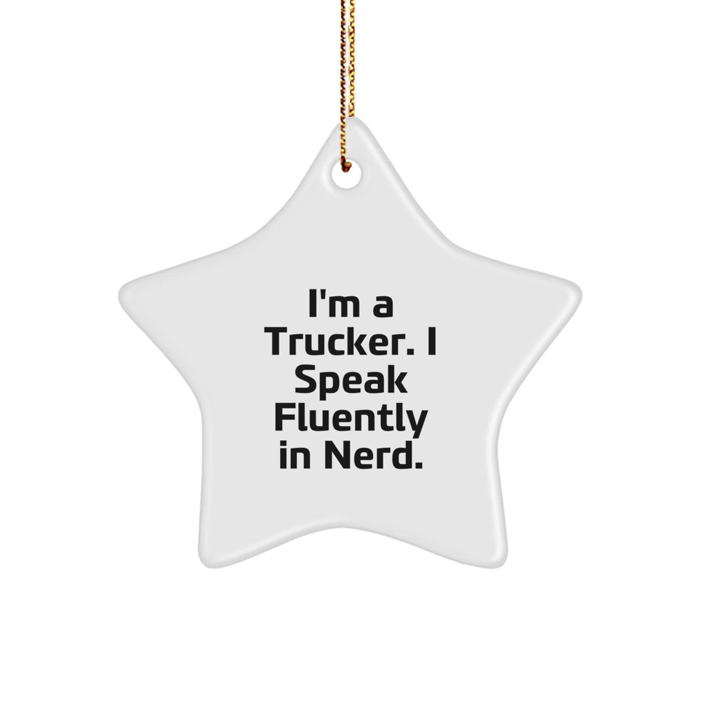 Funny Trucker Star Ornament Gifts for Men from Friends, Christmas Trucker Decorations - Image 1
