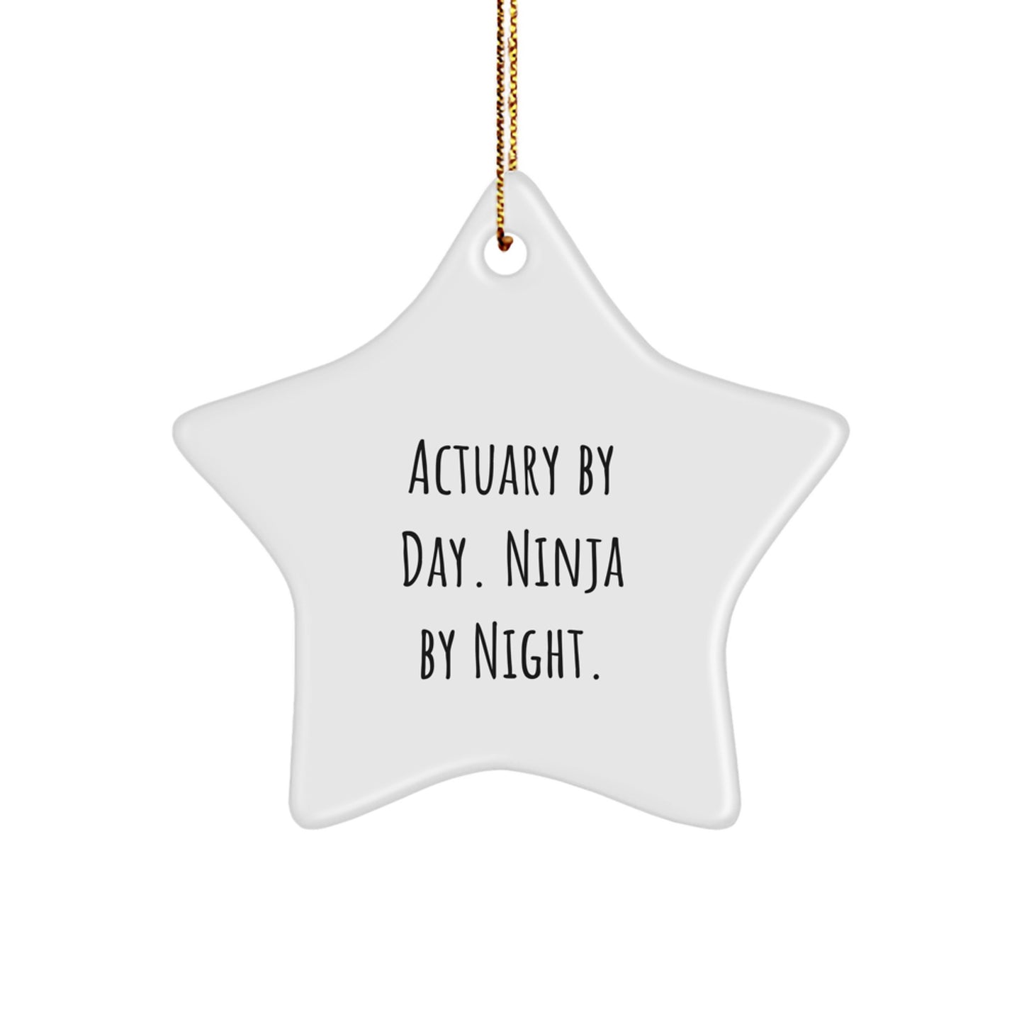 Funny Actuary Gifts from Friends, Christmas Unique Star Ornaments for Actuaries, Actuary By Day. Ninja By Night. Decor - Image 1