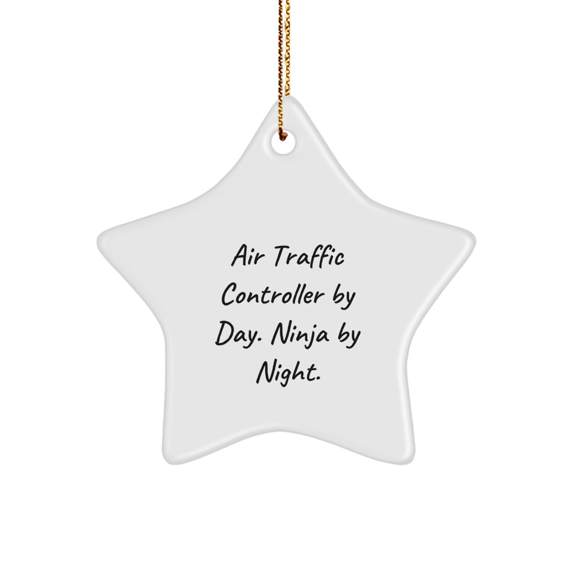 Air Traffic Controller Gifts from Men - Star Ornament By Day Ninja By Night Christmas Unique Presents - Image 1