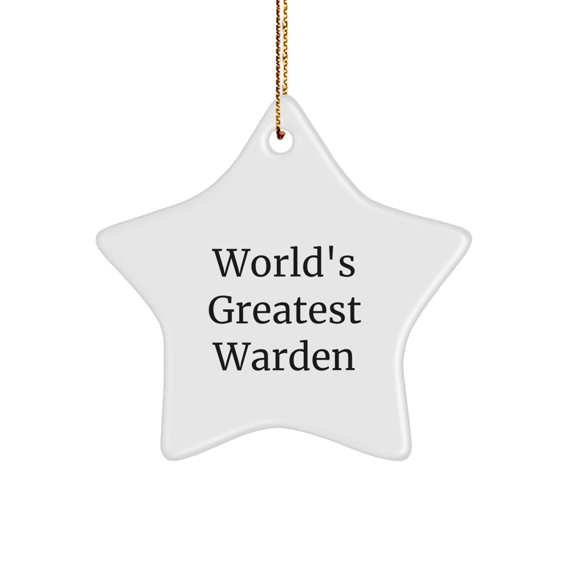 Funny World's Greatest Warden Star Ornament Christmas Unique Gifts from Men for Men Warden - Image 1