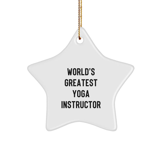 Funny Yoga Instructor Gifts from Friends Unique Star Ornament for World's Greatest Yoga Instructor, Perfect for Christmas - Image 1