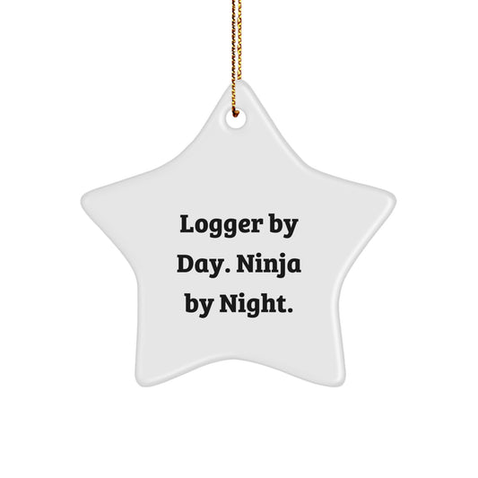 Unique Logger Star Ornament Gifts from Friends for Christmas - Image 1