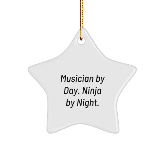 Musician Gifts from Friends, Funny Star Ornament for Musician by Day Ninja by Night, Christmas Unique Gifts - Image 1