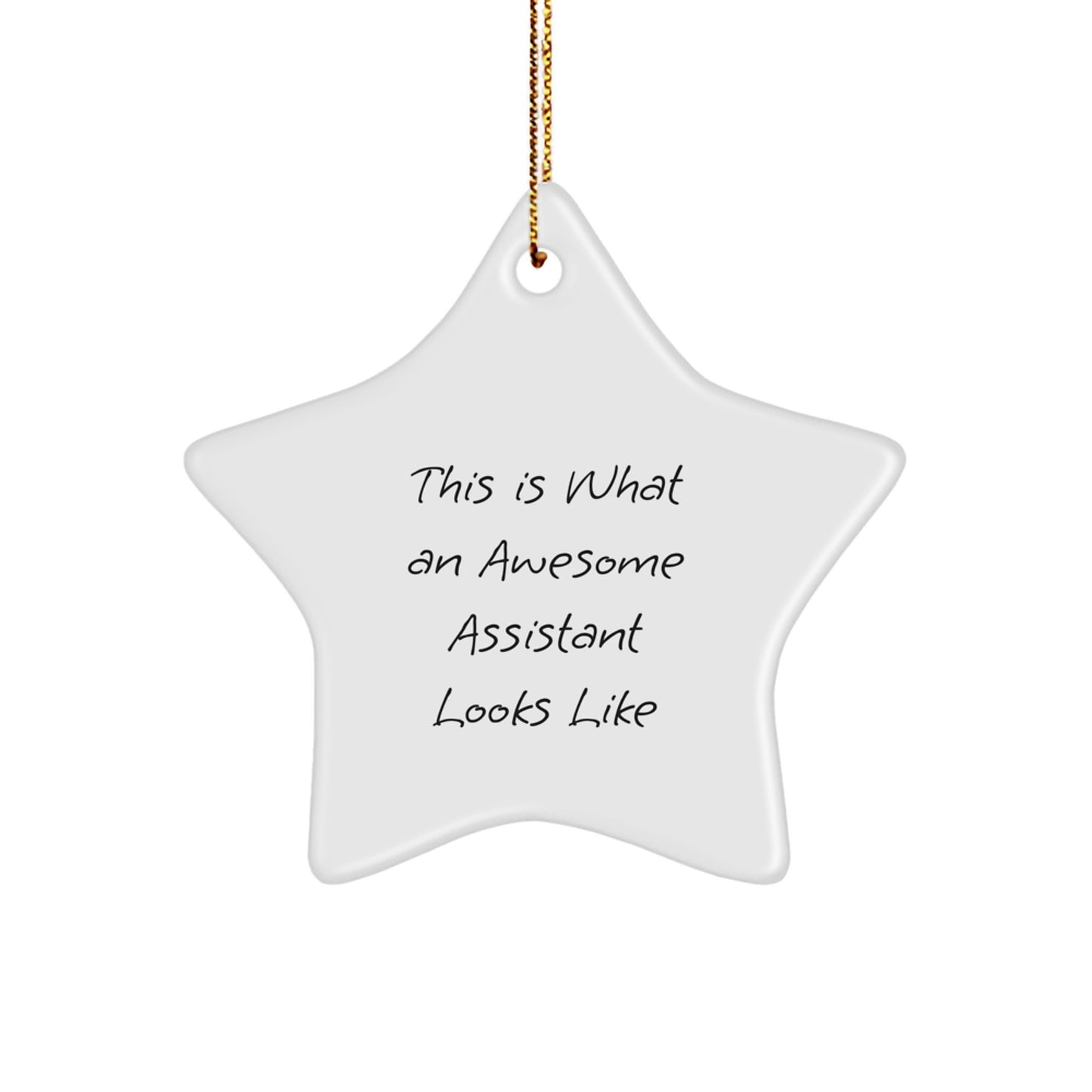 Funny Assistant Gifts Star Ornament This Is What An Awesome Assistant Looks Like, Christmas Unique Ornament for Assistant, Gifts from Men for Friends or Coworkers - Image 1