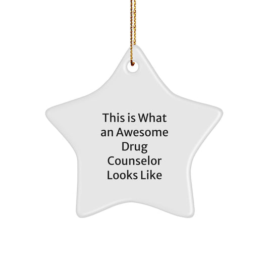 Funny Drug Counselor Star Ornament Gifts from Friends to Amazing Drug Counselors at Christmas - Image 1
