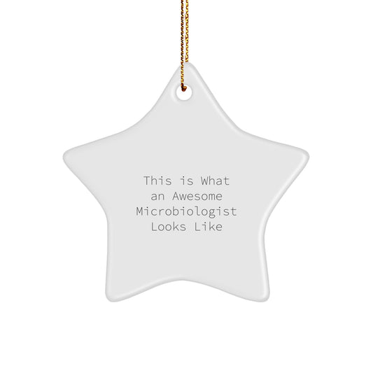 Funny Inspirational Gifts from Friends and Family for Awesome Microbiologists, This Is What An Awesome Microbiologist Looks Like Star Ornament Christmas Unique - Image 1