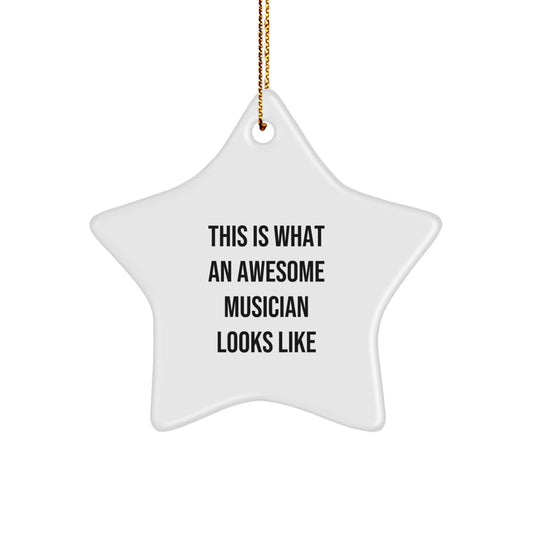Christmas Unique Gift for Her Musician Star Bright Ornament Present - Image 1