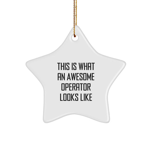 Operator Gifts, 'This Is What An Awesome Operator Looks Like' Funny Star Ornament Gifts from Men to Family at Christmas Unique Gifts - Image 1
