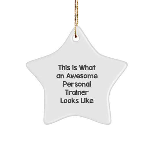 Funny Personal Trainer Christmas Unique Gifts from Men for Awesome Personal Trainers Star Ornament - Image 1