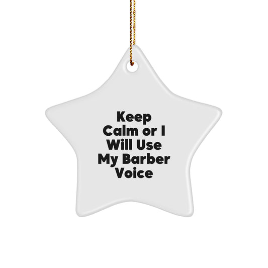 Funny Barber Star Ornament Gifts from Family, Friends, or Coworkers for Christmas, Christmas Unique Gifts for Barber, Star Ornament - Image 1