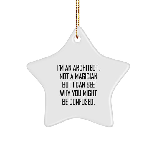 Funny Architect Star Ornaments for Christmas Unique Gifts from Men to Architect Friends - Image 1