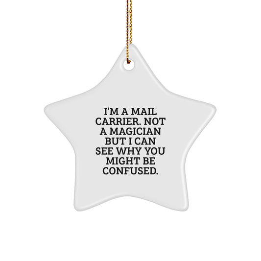 Funny Mail Carrier Star Ornament Gifts from Friends for Mail Carrier Christmas Unique Presents - Image 1