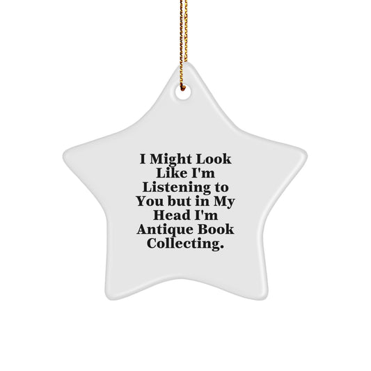 Antique Book Collecting Inspirational Star Ornament Gifts from Friends and Family for Christmas - Image 1