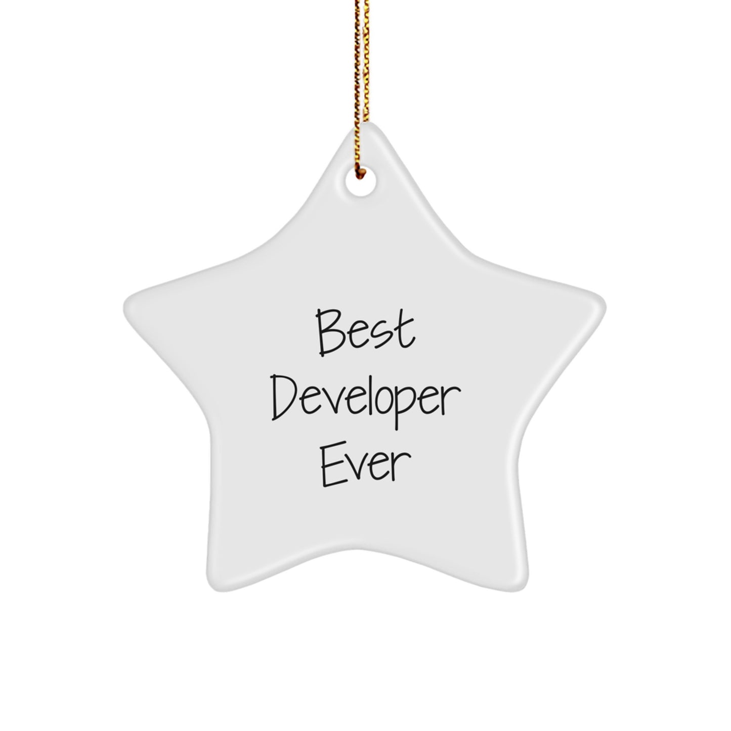 Funny Best Developer Ever Gifts from Men to Friends - Star Ornament for Christmas - Image 1