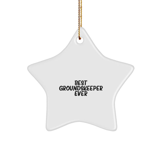 Funny groundskeeper Gifts from Men, Gifts for groundskeeper, groundskeeper Star Ornament Best Ever - Image 1