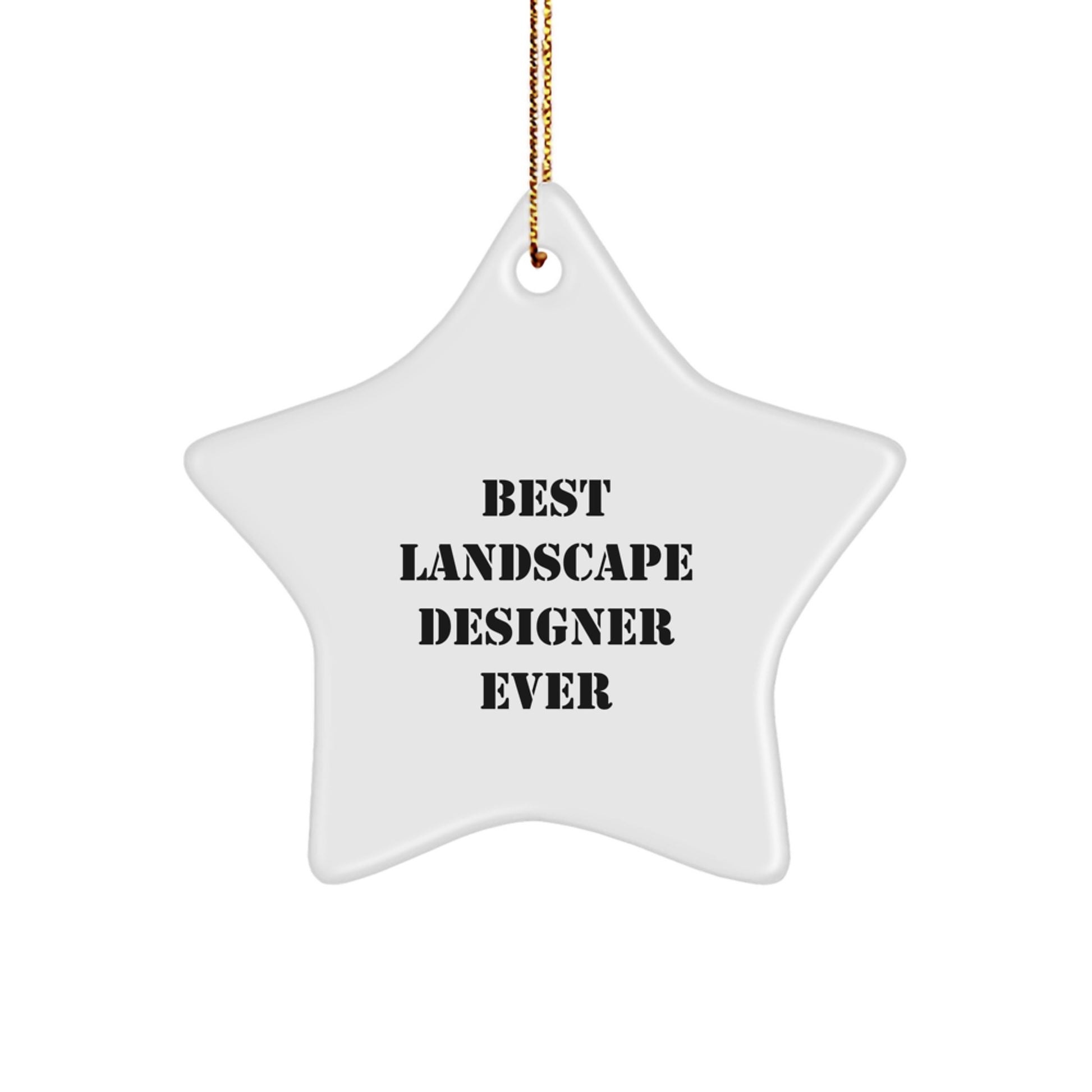 Funny Landscape Designer Gifts from Friends - 'Best Landscape Designer Ever' Star Ornament for Christmas - Image 1