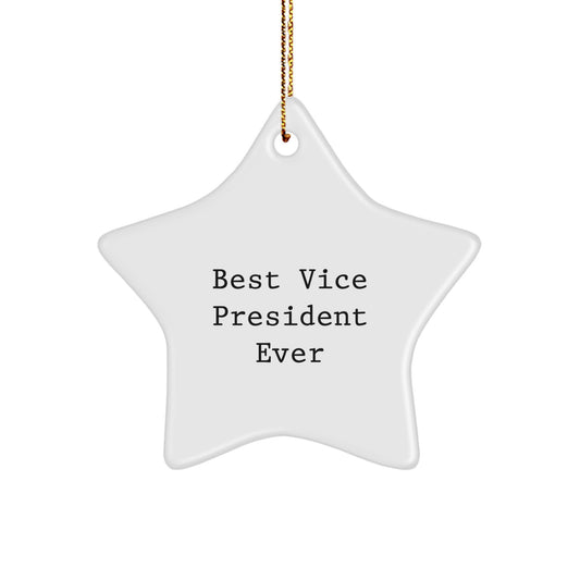 Funny Vice President Gifts for Men, Women, or Coworkers - 'Best Vice President Ever' Star Ornament, Christmas Unique - Image 1