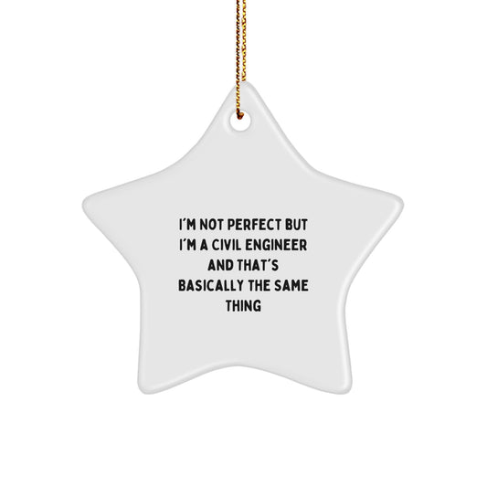 Funny Civil Engineer Star Ornament Gifts from Friends for Civil Engineer Men Christmas Unique Decorations - Image 1