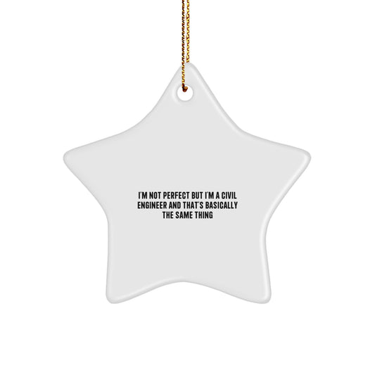Funny Civil Engineer Star Ornament for Christmas Unique Gifts from Friends to Family Members - Image 1