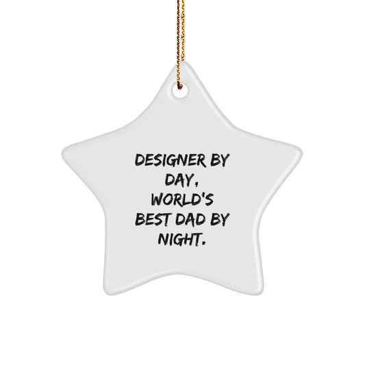 Unique Designer Star Ornament, Funny Gifts from Dad for Designer Friends, Christmas Unique Gifts for Men - Image 1