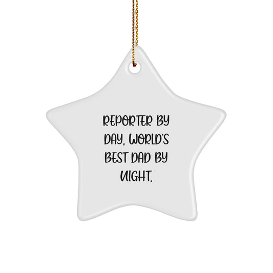 Reporter Star Ornament Funny Quote Gifts from Friends for Christmas Unique Presents - Image 1