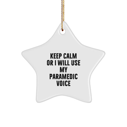 Rescue Worker Gifts, Funny Star Ornament, 'Keep Calm' Christmas Decor for Men, Women, Friends, Coworkers, Family - Image 1
