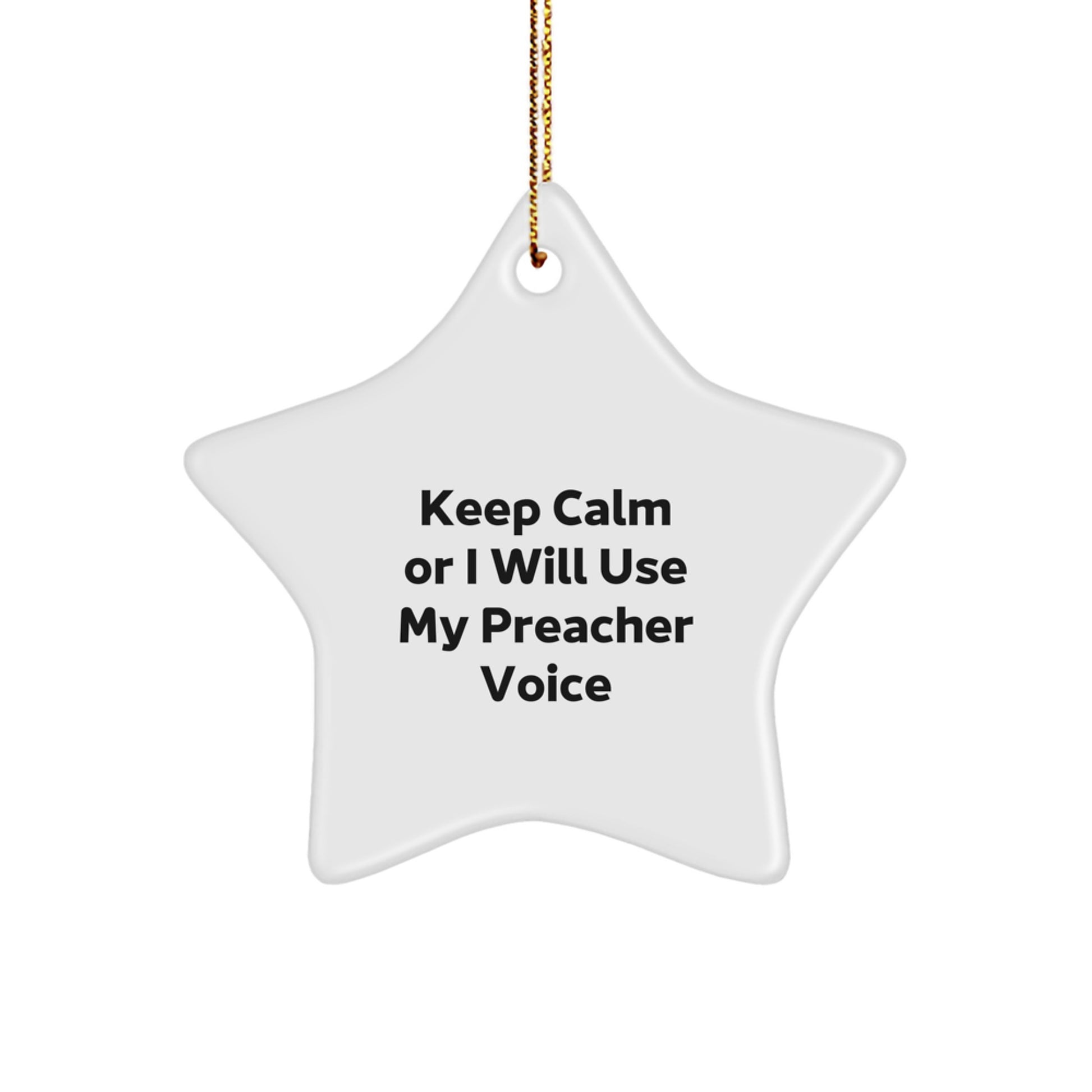 Funny Preacher Gifts from Men Christmas Unique Star Ornament for Preacher Family Friends - Image 1