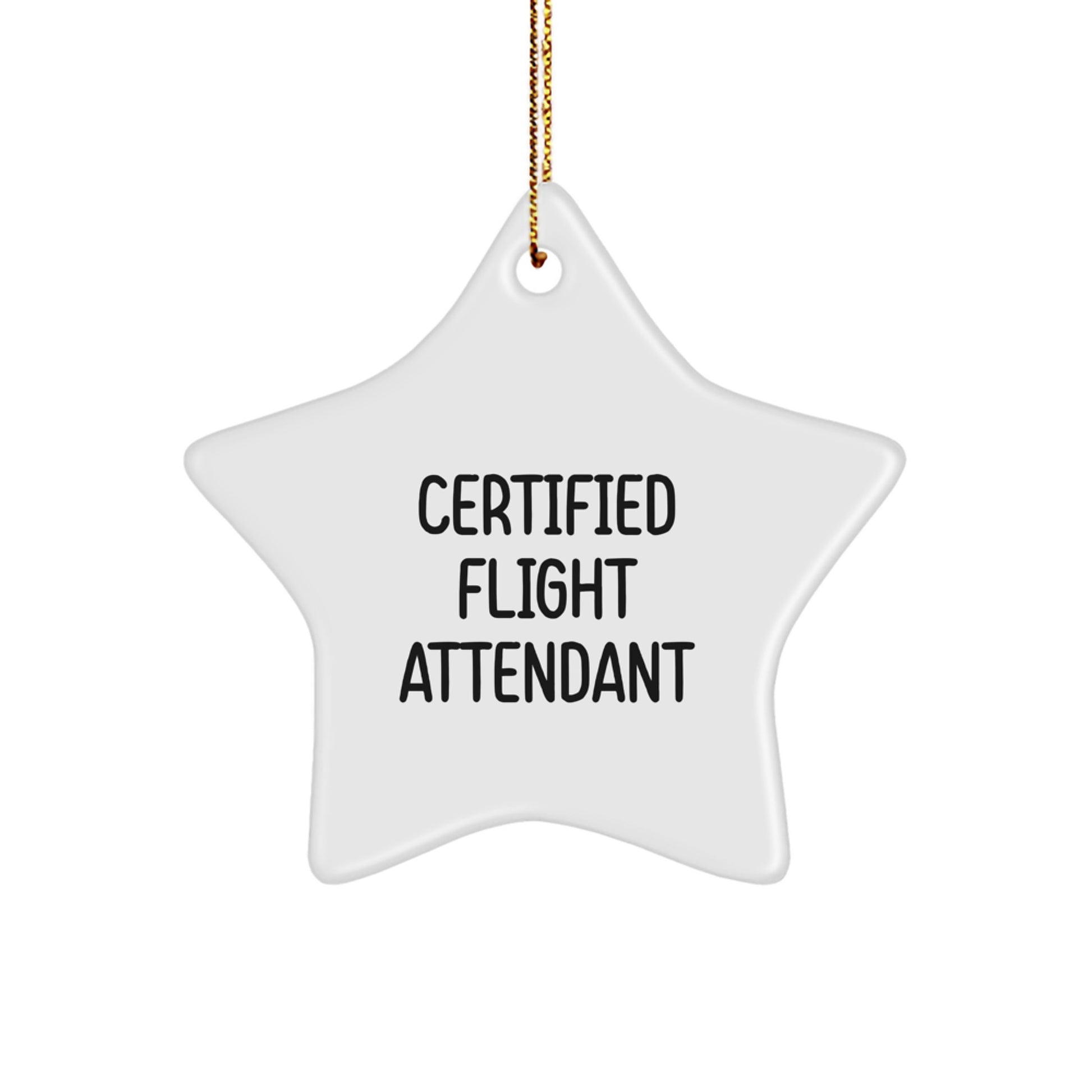 Certified Flight Attendant Gifts for Men Friends Women Family Christmas Unique Star Ornament - Image 1