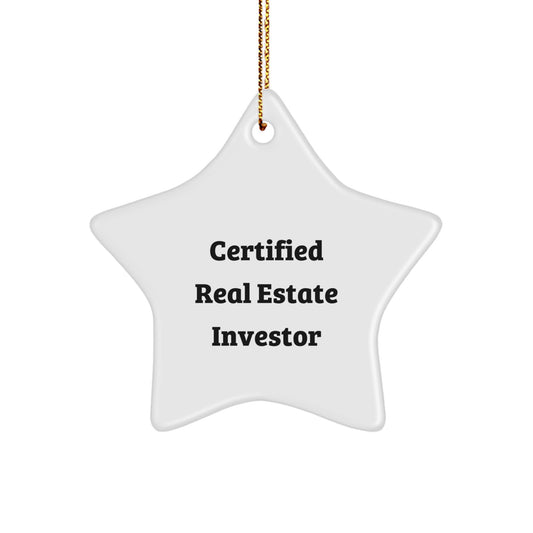 Real Estate Investor Gifts for Men or Women from Friends, Coworkers, or Family - Certified Funny Star Ornament for Christmas - Image 1