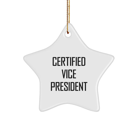 Funny Vice President Gifts from Friends, Christmas Unique Star Ornament, 'I'm the Boss' Quote, Vice President Decorations for Men, Women, Coworkers, Family - Image 1