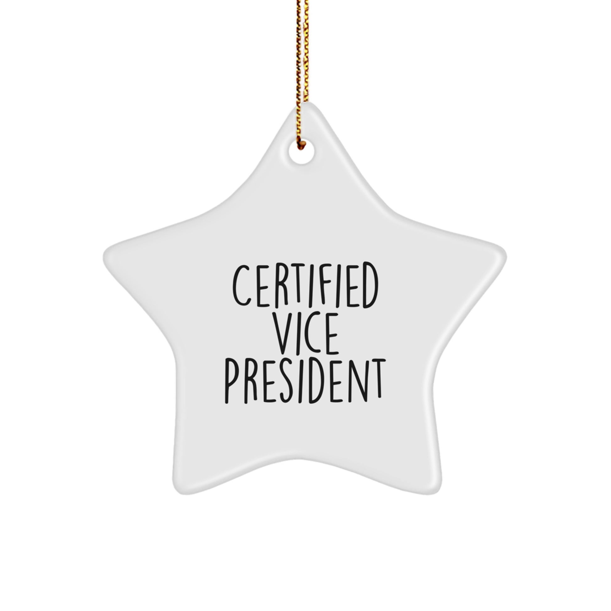 Funny Vice President Gifts from Family for Christmas Unique Star Ornament Certified Vice President Quotes - Image 1