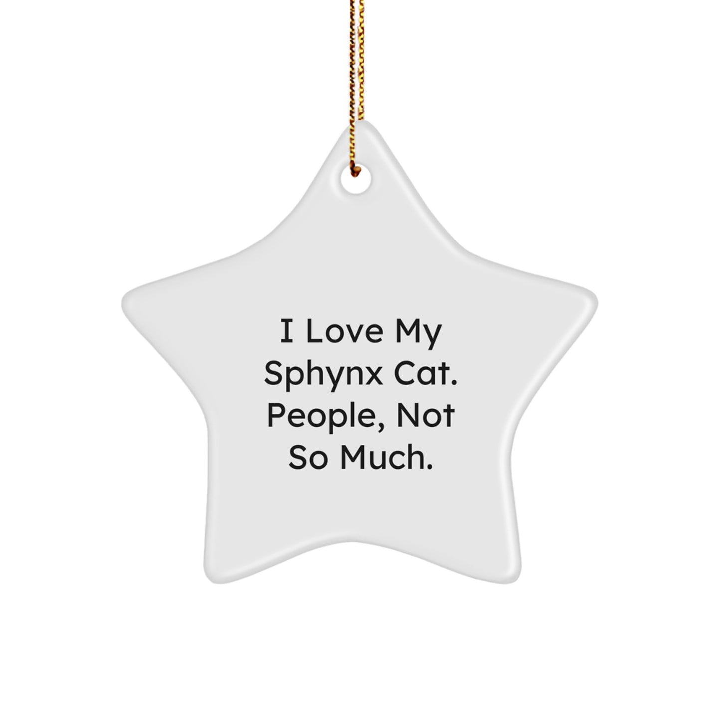 Funny Sphynx Cat Gifts from Men for Christmas Unique Gifts, Star Ornament, I Love My Sphynx Cat - People Not So Much - Image 1