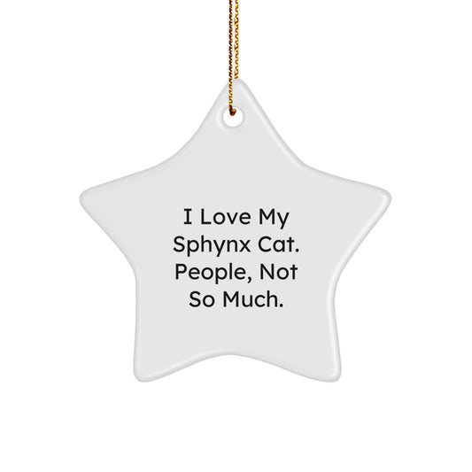 Funny Sphynx Cat Gifts from Men for Christmas Unique Gifts, Star Ornament, I Love My Sphynx Cat - People Not So Much - Image 1