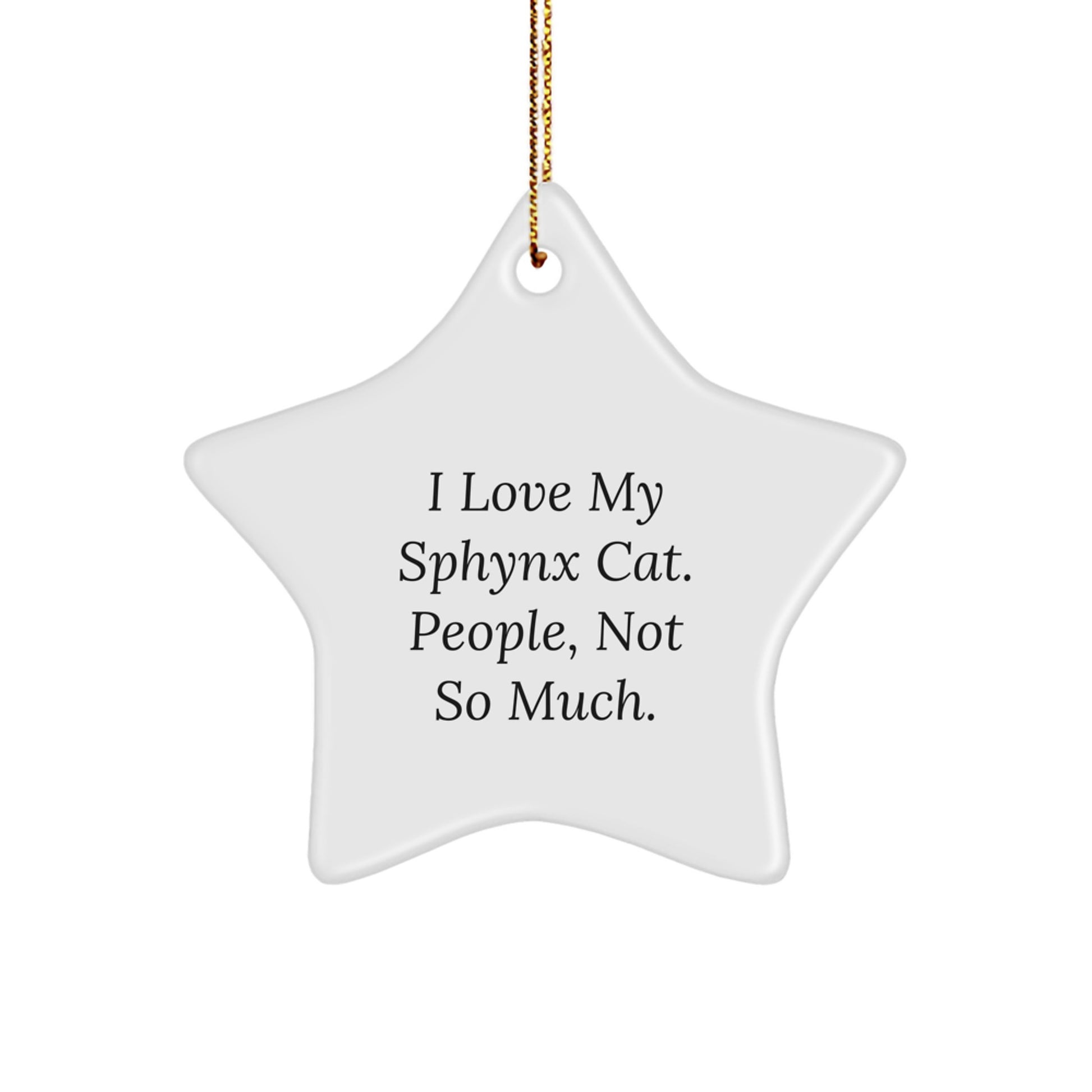 Funny Sphynx Cat Christmas Unique Gifts from Family for Sphynx Cat Lover Star Ornament - Image 1