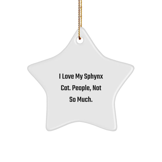 Funny Sphynx Cat Star Ornament Christmas Unique Gifts for Sphynx Cat Lovers Gifts from Friends and Family - Image 1