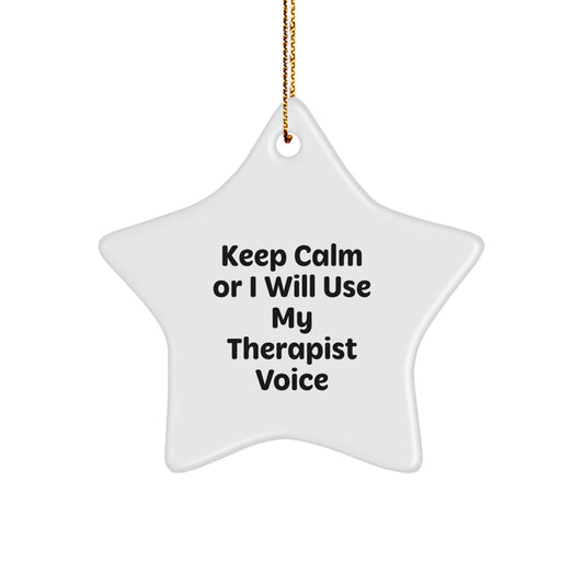 Funny Therapist Star Ornament Gifts for Men from Coworkers, Unique Christmas Unique Gifts Ideas for Therapist Friends - Image 1