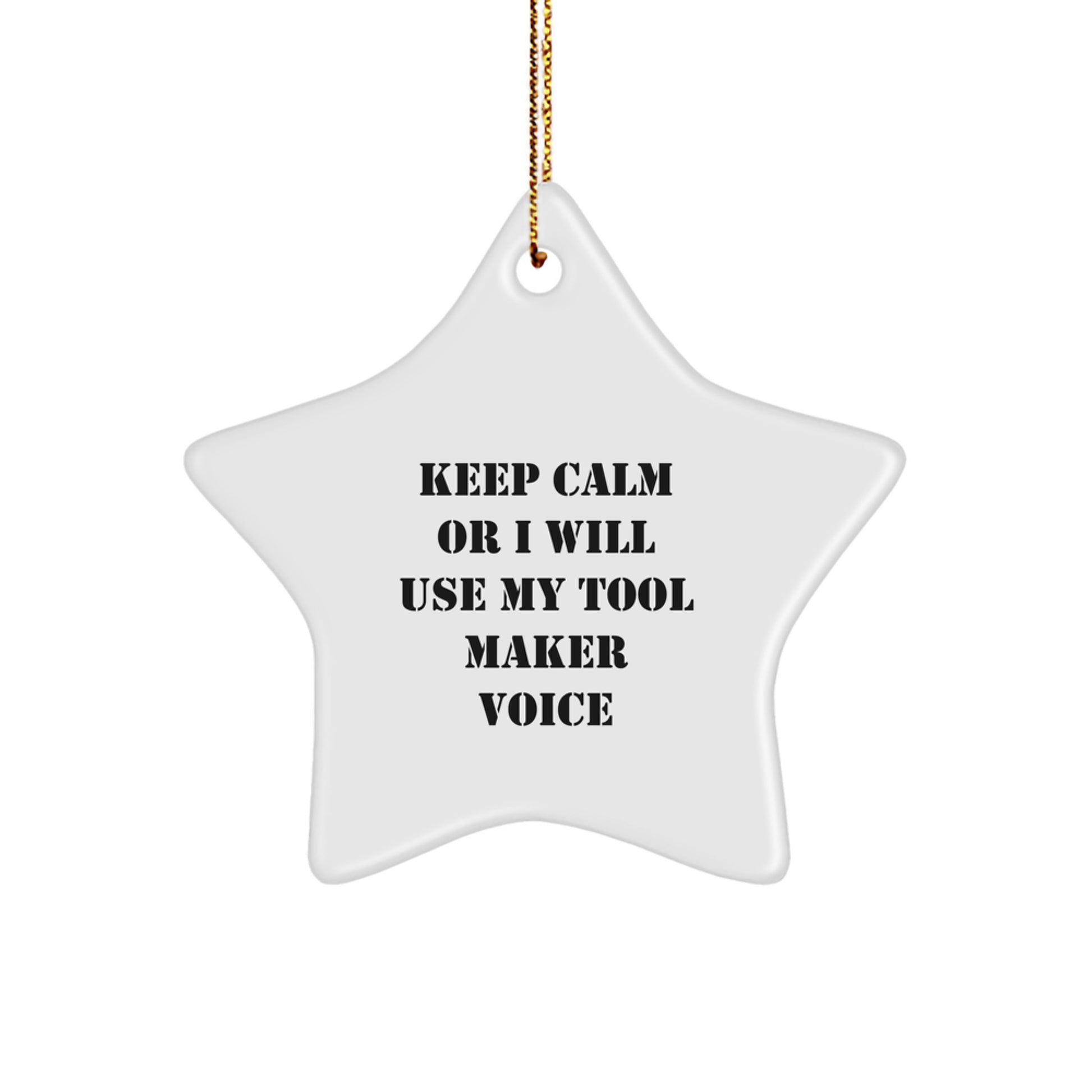 Tool Maker Christmas Unique Gifts from Friends, Funny Star Ornament for Tool Maker, White Star Shaped Decorations - Image 1