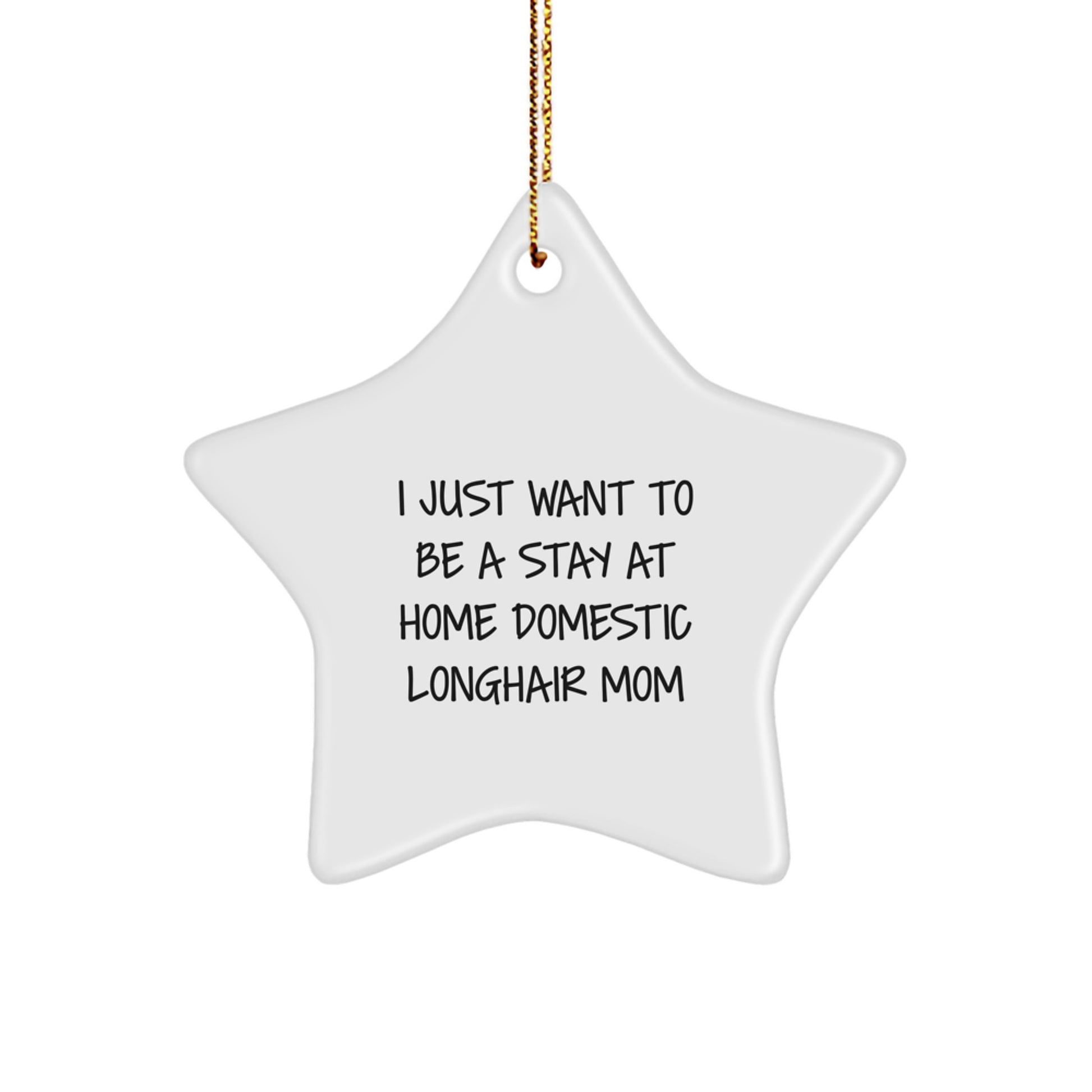 Funny Domestic Longhair Cat Star Ornament Gifts from Family for Christmas Unique Treasures - Image 1